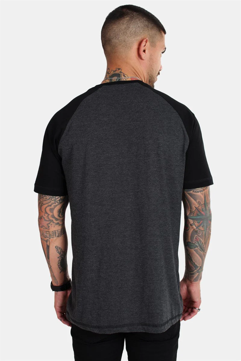 Basic Brand Raglan Tee Antracit/Black - Image 4