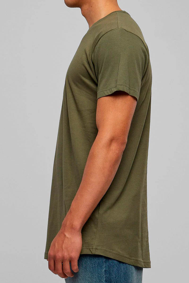 URBAN CLASSICS Shaped Long Tee Olive - Image 4