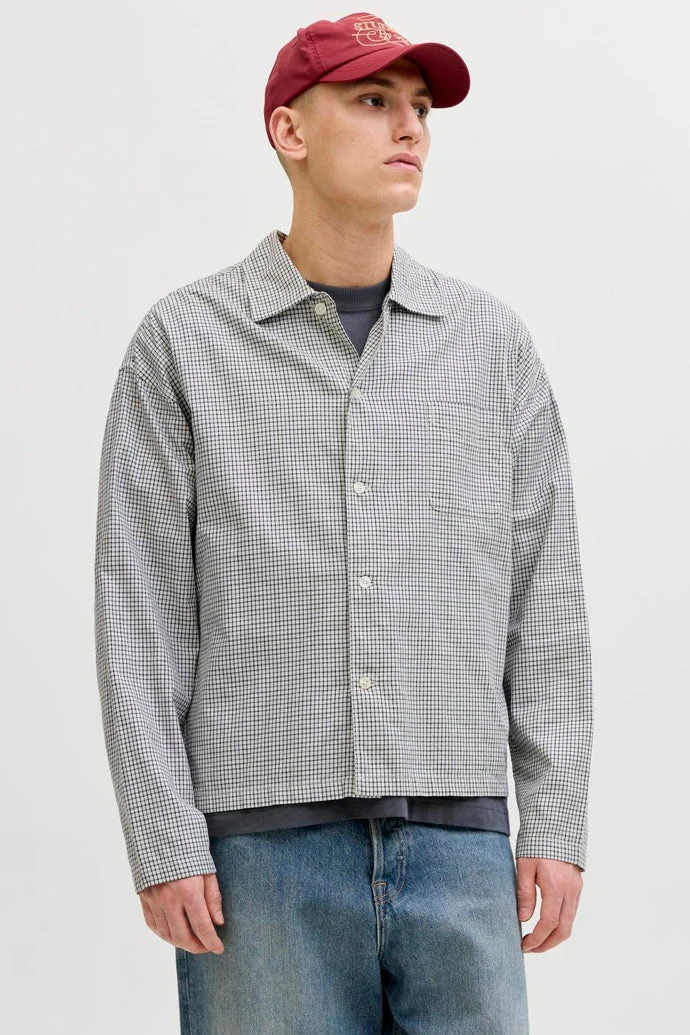 Jack & Jones Austin Clean Check Shirt Odyssey Gray