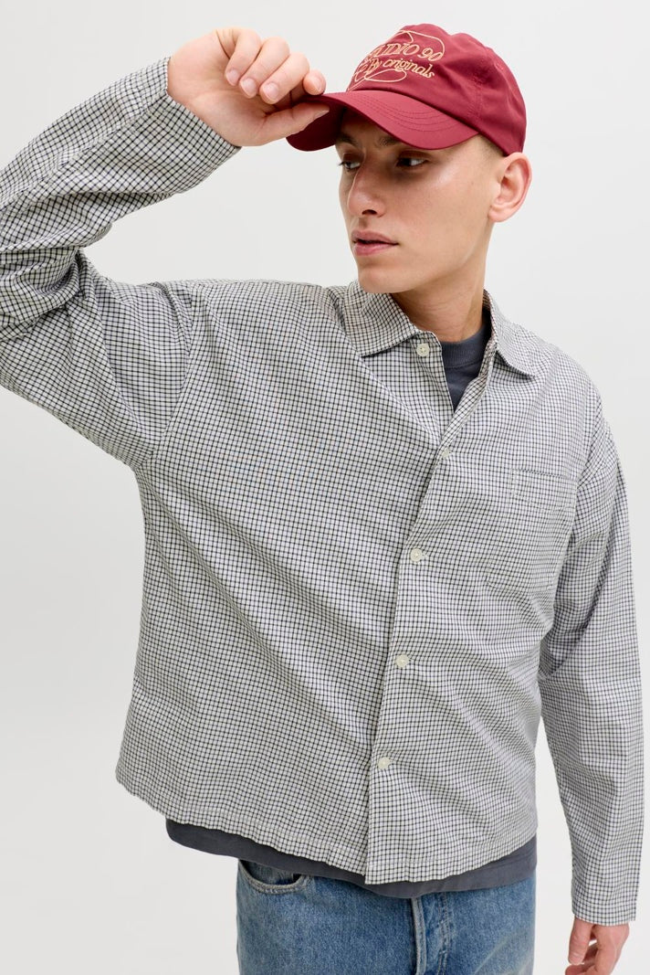 Jack & Jones Austin Clean Check Shirt Odyssey Gray - Image 4
