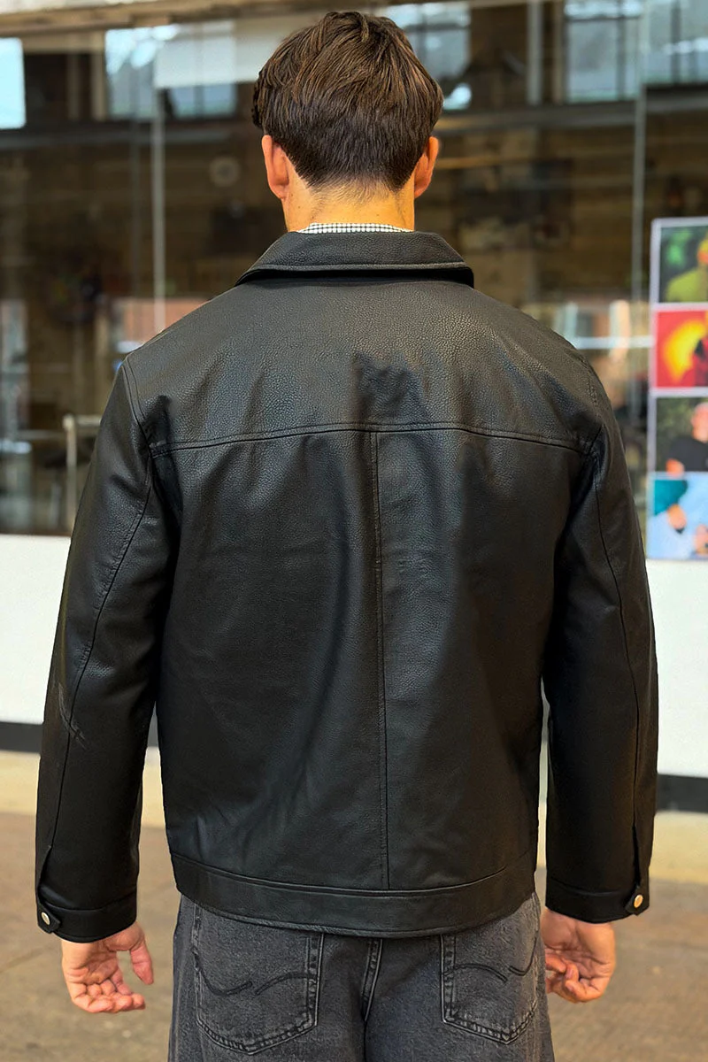 Jack & Jones Casablanca PU Jacket Black - Image 5