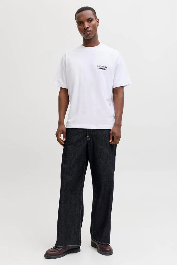 Jack & Jones Jornoerrebro Typo Tee SS Crew Neck Bright White - Image 2