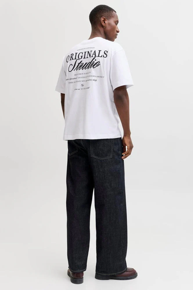Jack & Jones Jornoerrebro Typo Tee SS Crew Neck Bright White - Image 3