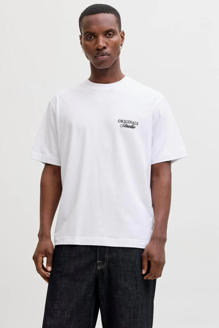 Jack & Jones Jornoerrebro Typo Tee SS Crew Neck Bright White - Image 4