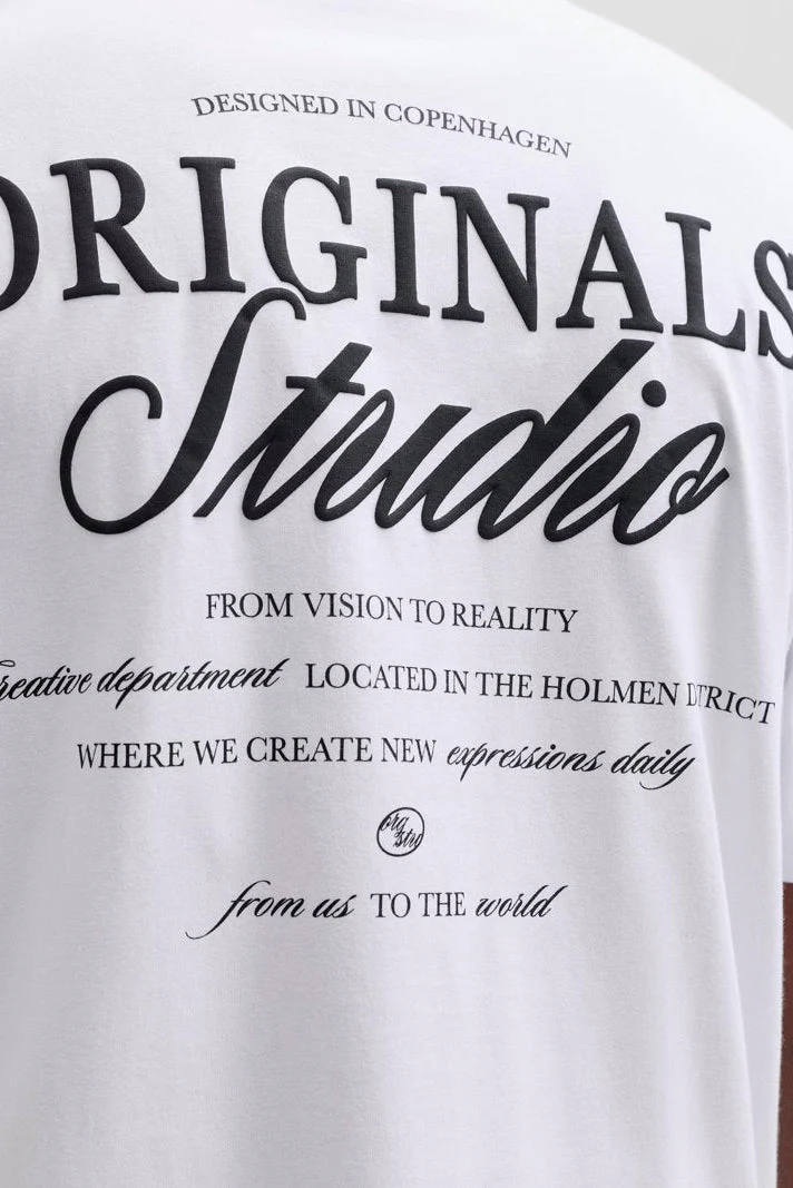 Jack & Jones Jornoerrebro Typo Tee SS Crew Neck Bright White - Image 5
