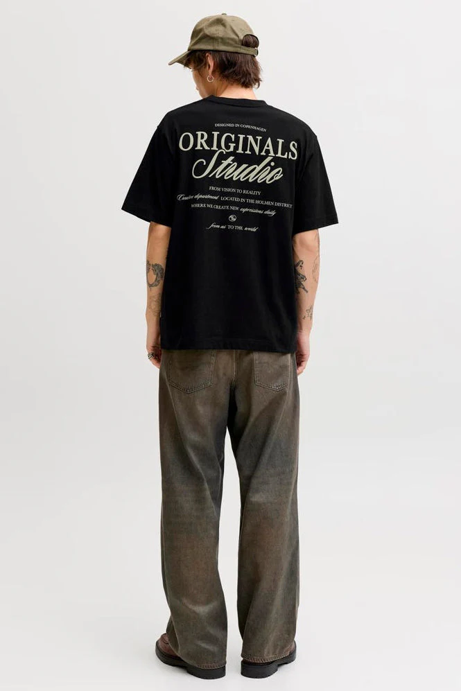 Jack & Jones Noerrebro Typo Tee SS Crew Neck Black - Image 4