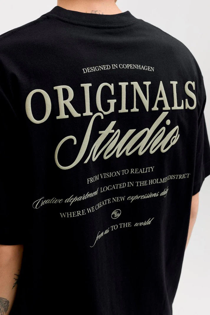 Jack & Jones Noerrebro Typo Tee SS Crew Neck Black - Image 5