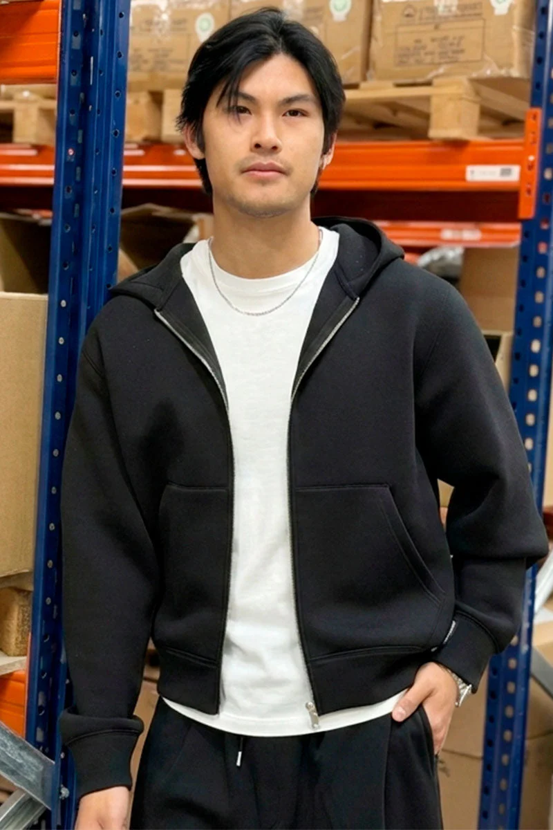 Jack & Jones Cover Scuba Sweat Zip Hood Black - Image 6