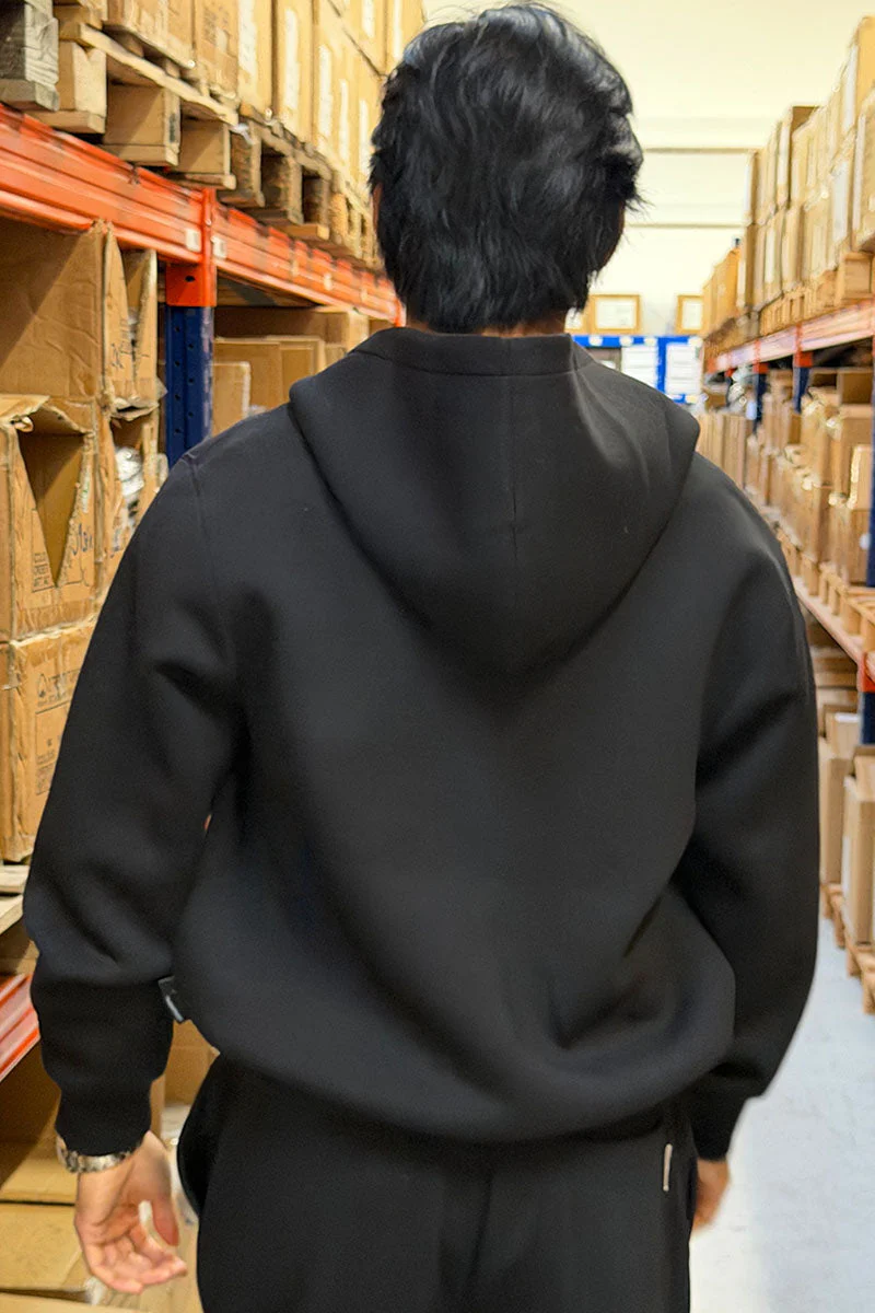 Jack & Jones Cover Scuba Sweat Zip Hood Black - Image 8