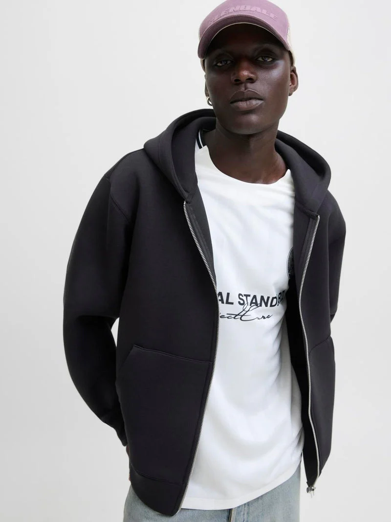 Jack & Jones Cover Scuba Sweat Zip Hood Black - Image 9
