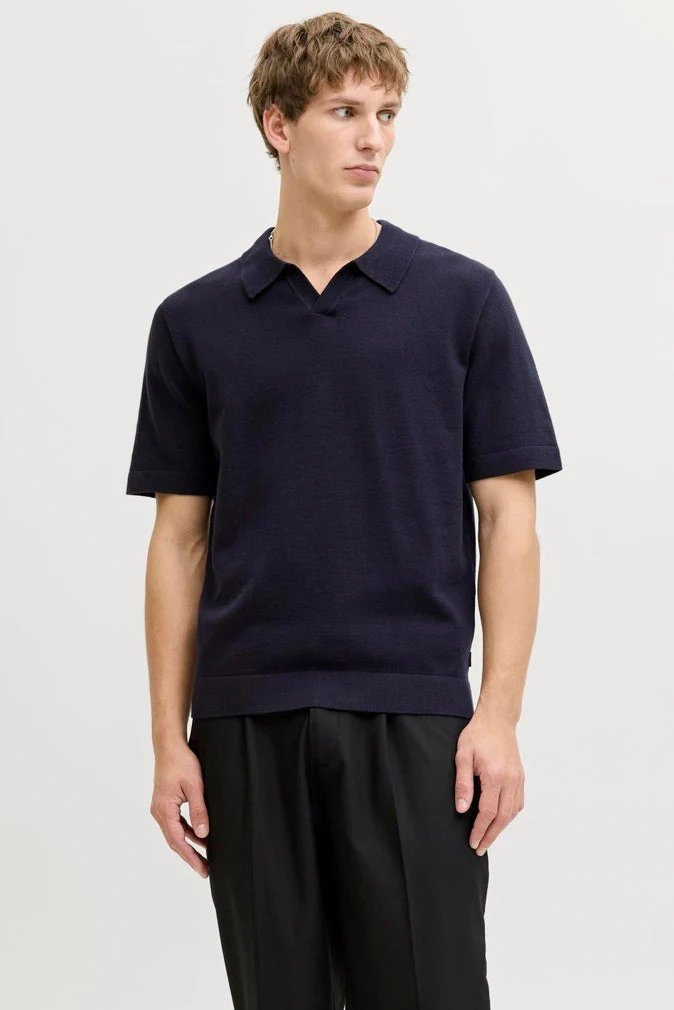 Jack & Jones Blamilano Spring Split Neck SS Night Sky