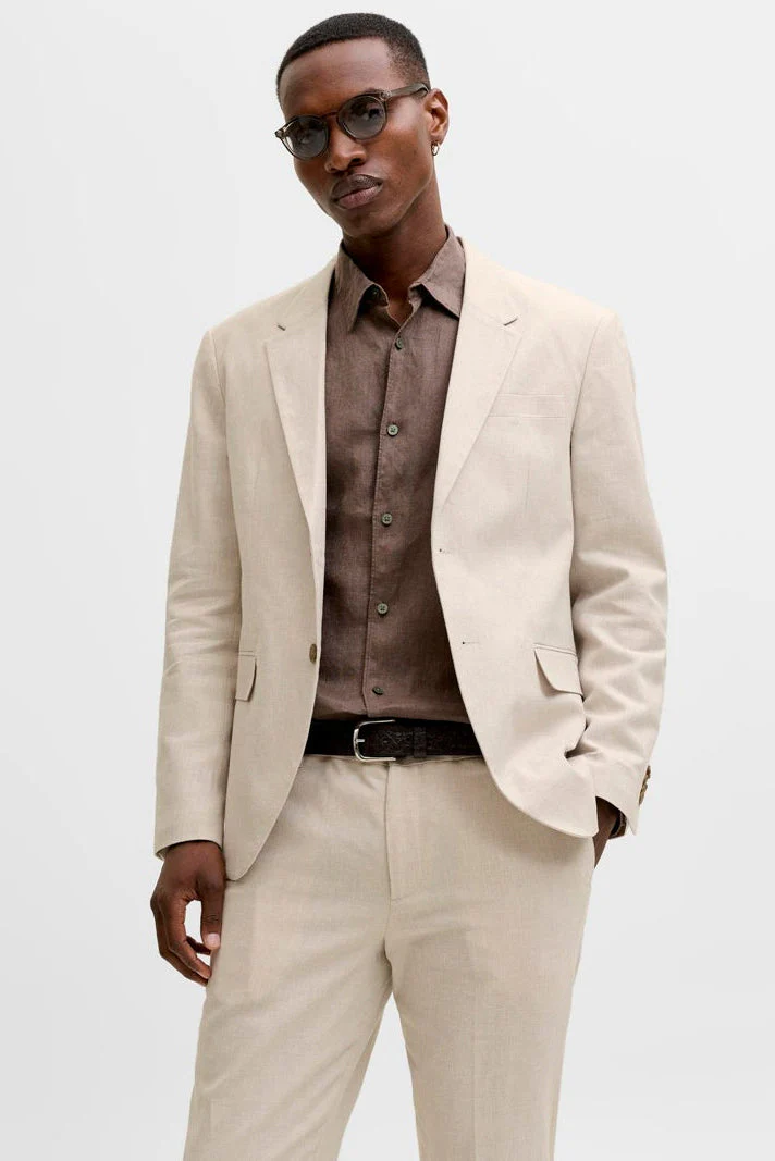 Jack & Jones Martin Summer Blazer Linen Blend Ancient Scroll