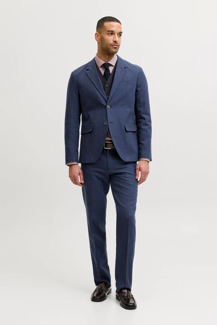 Jack & Jones Martin Summer Blazer Linen Blend Dark Navy - Image 2