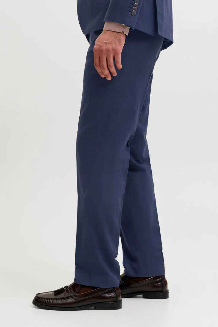 Jack & Jones Martin Summer Trousers Linen Blend Dark Navy - Image 2