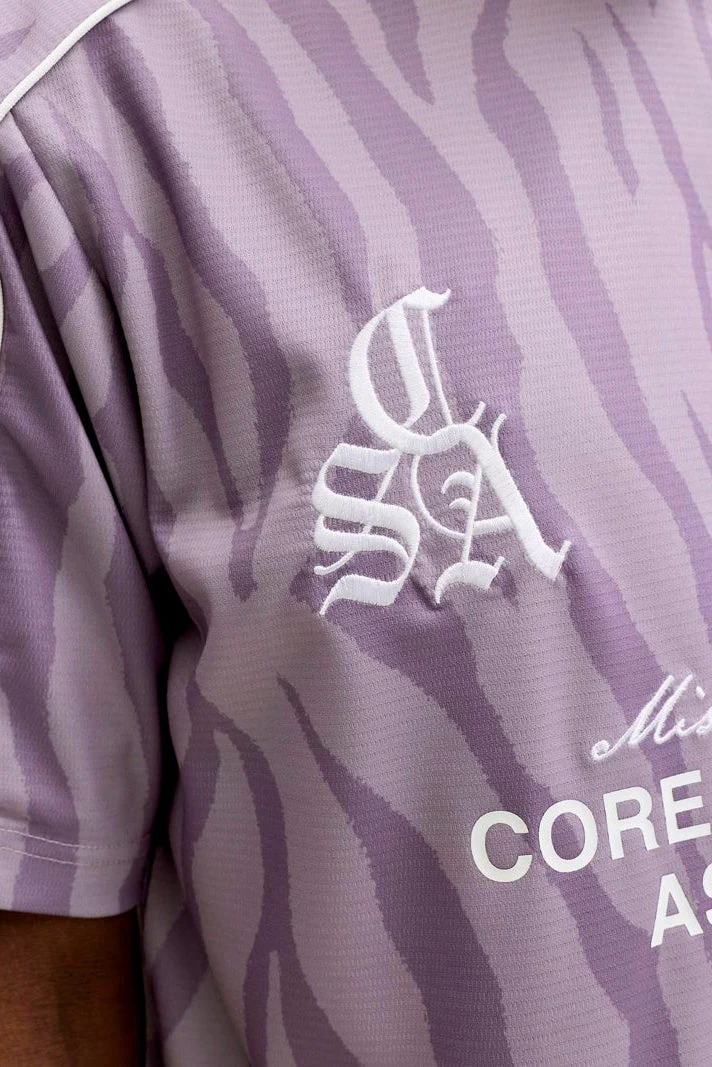 Jack & Jones Codust Piping Football Open Collar Ss Purple Ash - Image 6