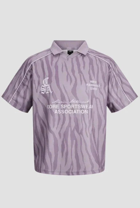 Jack & Jones Codust Piping Football Open Collar Ss Purple Ash - Image 7