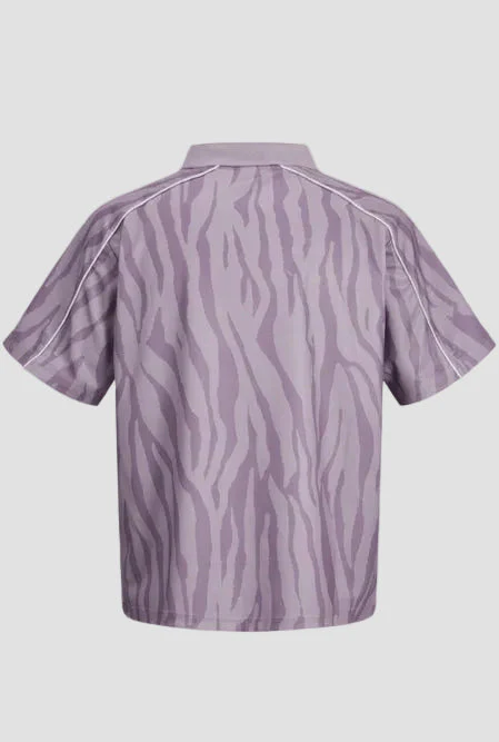 Jack & Jones Codust Piping Football Open Collar Ss Purple Ash - Image 8