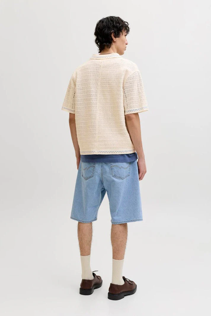 Jack & Jones Orchard Knit Crochet Polo Sea Salt - Image 3