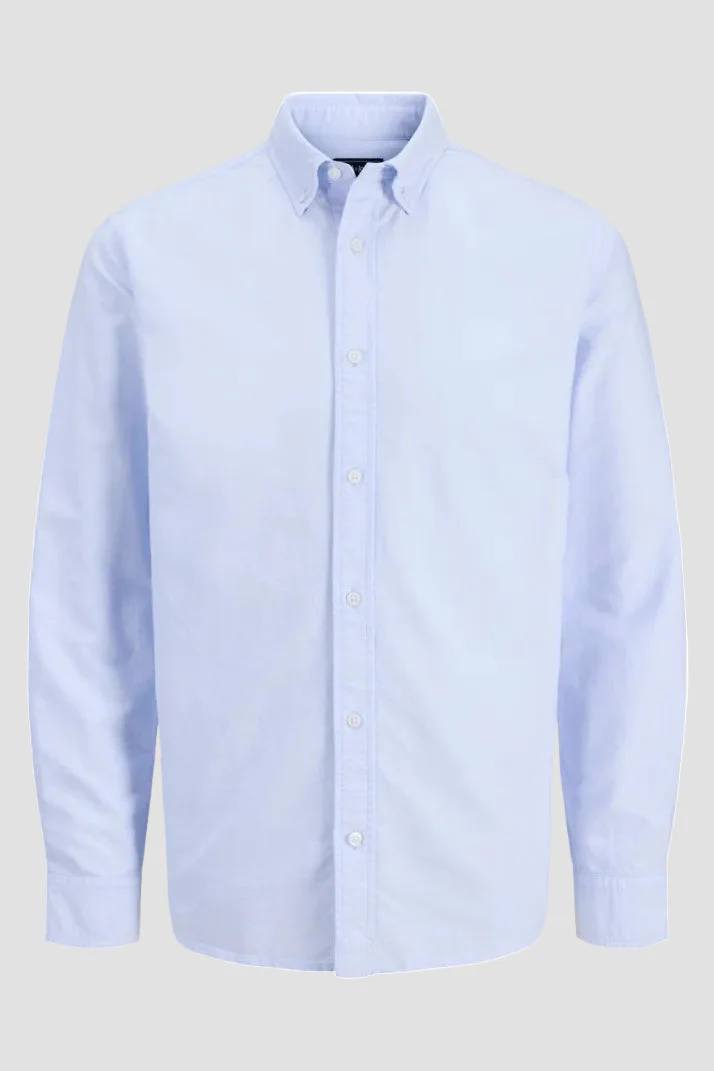 Jack & Jones Harvey Oxford Shirt Chambray Blue - Image 5