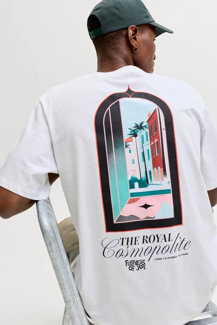 Jack & Jones Paradise Island Tee Ss Crew Neck Bright White