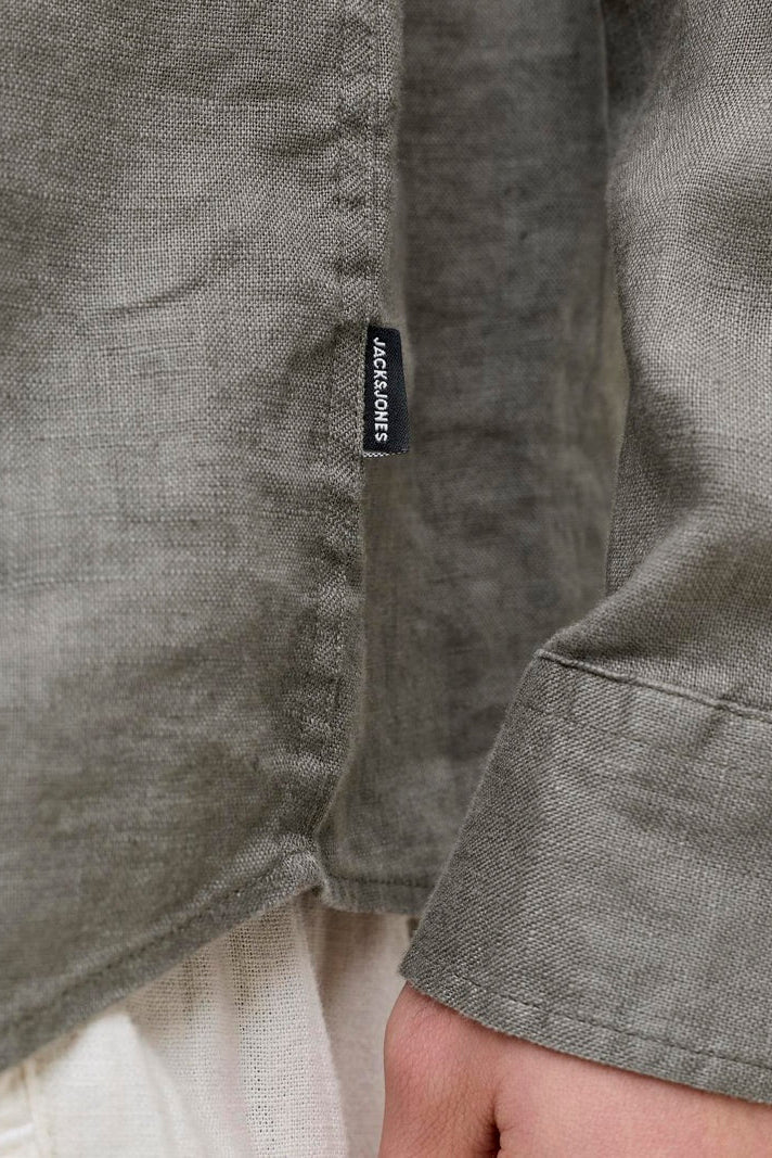 Jack & Jones Blalawrence Linen LS Shirt Smokey Olive - Image 5