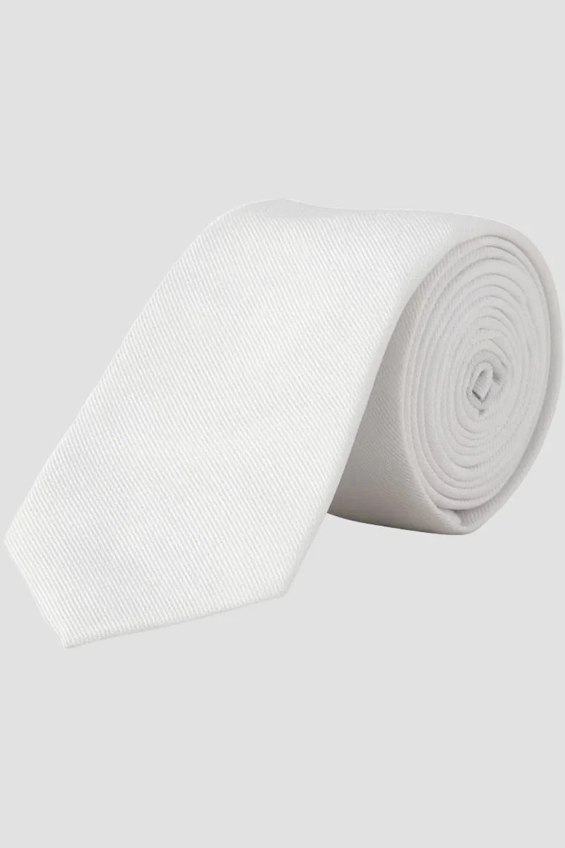 Jack & Jones Solid Structured Tie White - Image 2