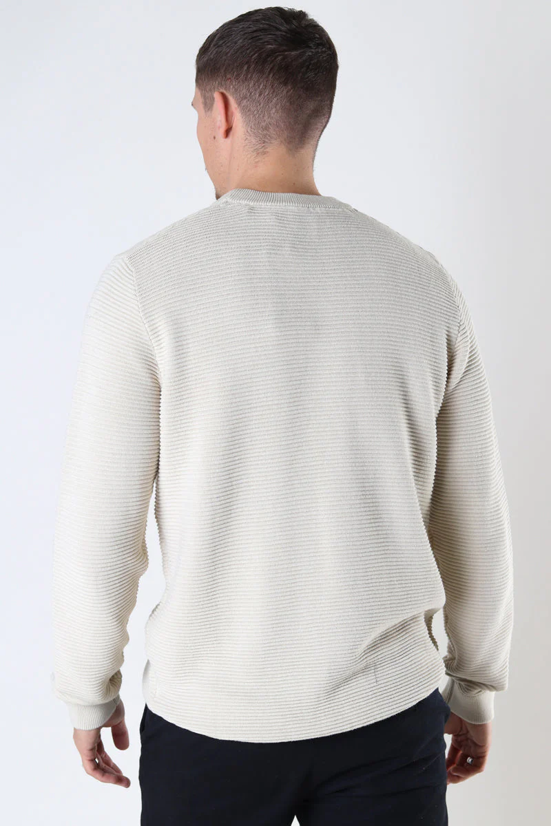 Solid Valencia Crew Knit Oatmeal - Image 3