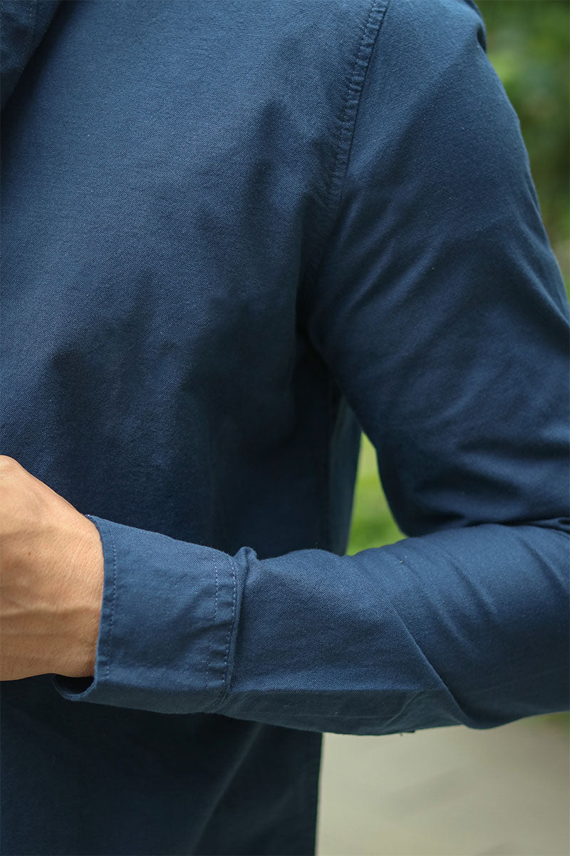 Solid Val Oxford Stretch Shirt LS Insignia Blue - Image 3