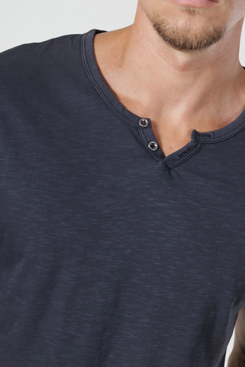Jack & Jones JJESPLIT NECK TEE SS NOOS Black Slim - Image 3