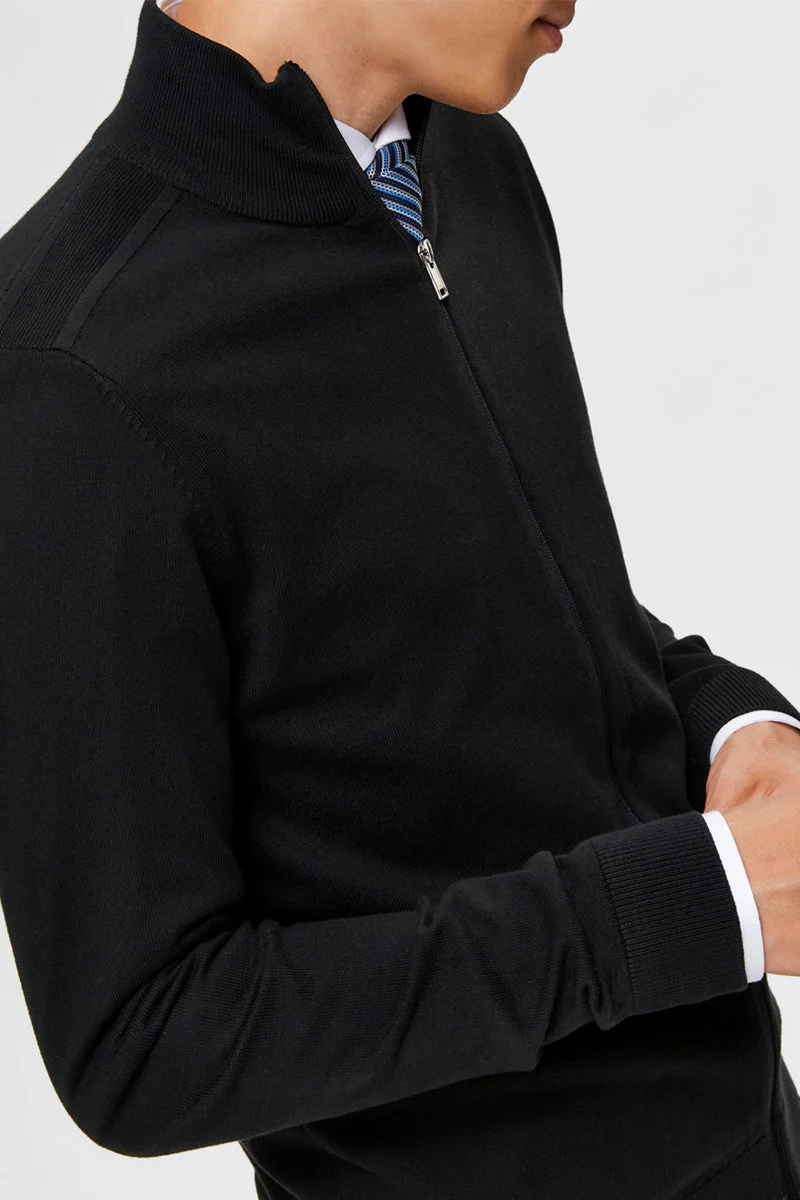 Selected BERG FULL ZIP CARDIGAN Black - Image 4