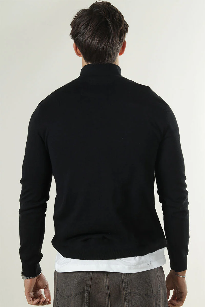 Selected Berg Half Zip Knit Black - Image 4
