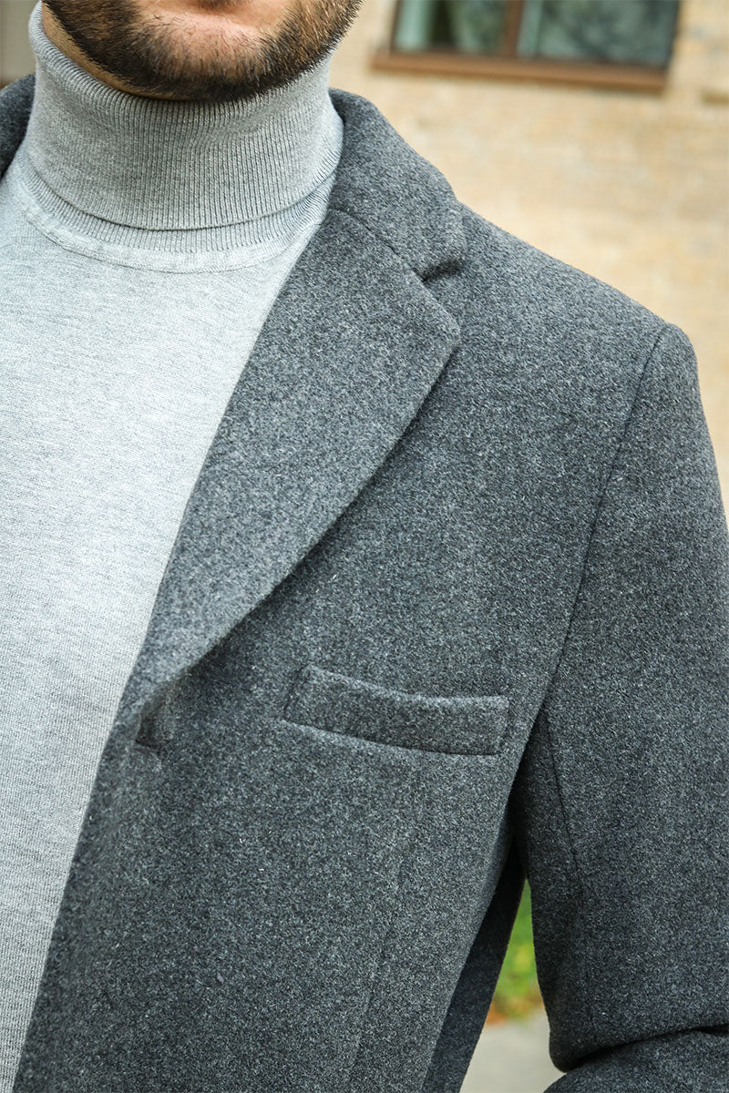 ONLY & SONS JAYLON WOOL COAT OTW Dark Grey Melange - Image 4