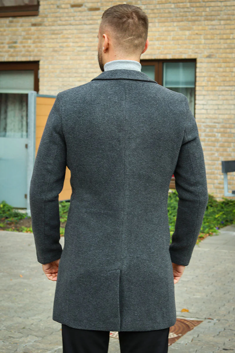 ONLY & SONS JAYLON WOOL COAT OTW Dark Grey Melange - Image 6
