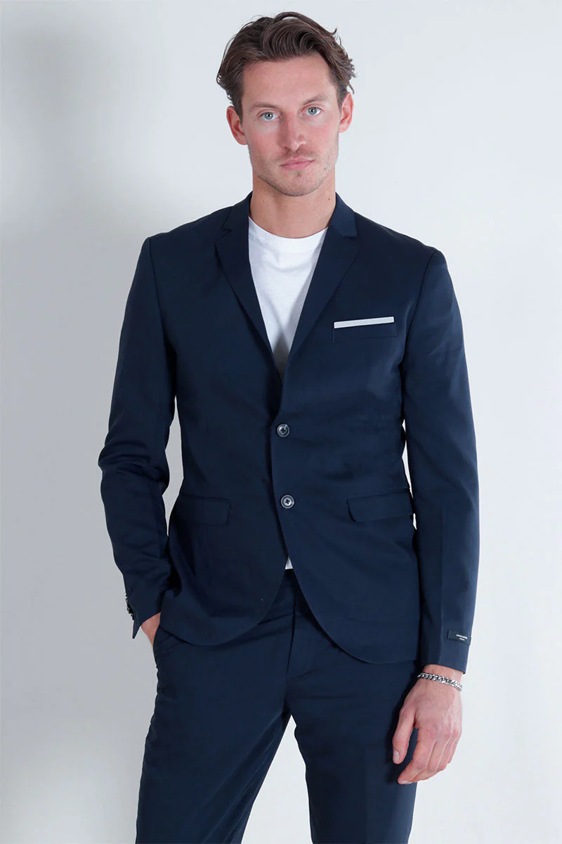 Jack & Jones Premium Franco Slim Fit Suit Dark Navy - Image 4