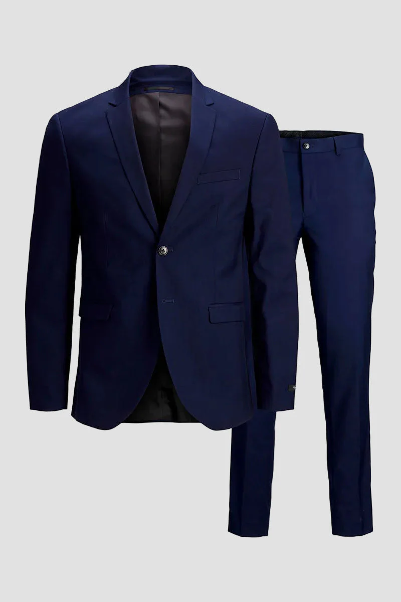 Jack & Jones Premium Franco Slim Fit Suit Dark Navy - Image 8