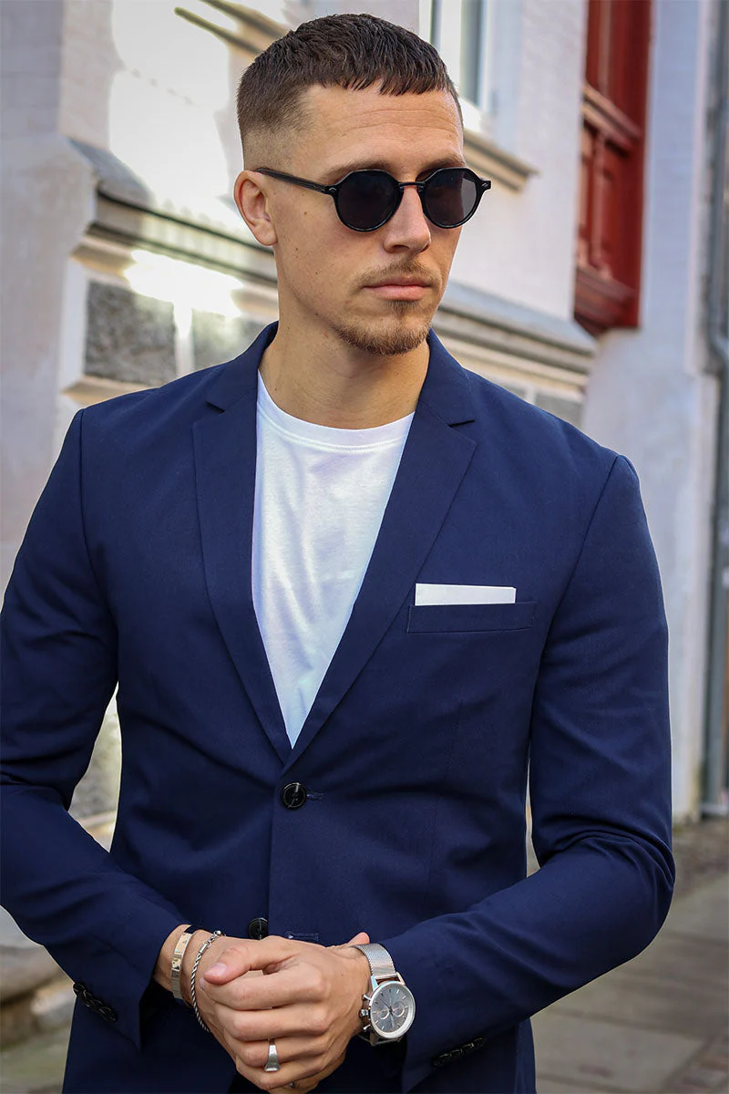 Jack & Jones Premium Franco Slim Fit Suit Medieval Blue - Image 3