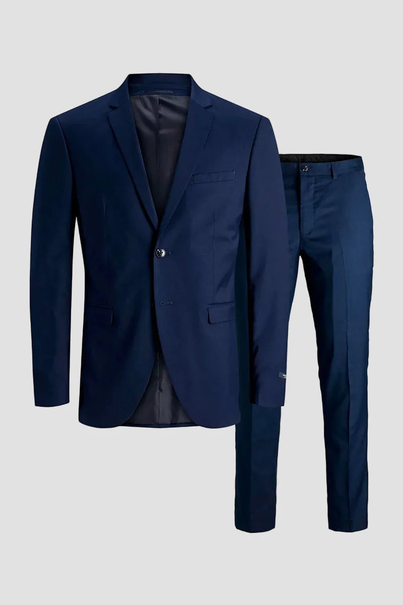 Jack & Jones Premium Franco Slim Fit Suit Medieval Blue - Image 5