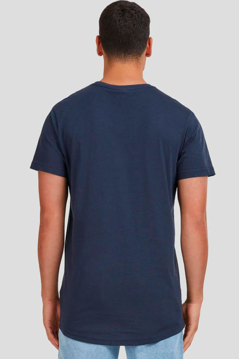Urban Classics Shaped Long Tee Navy - Image 4