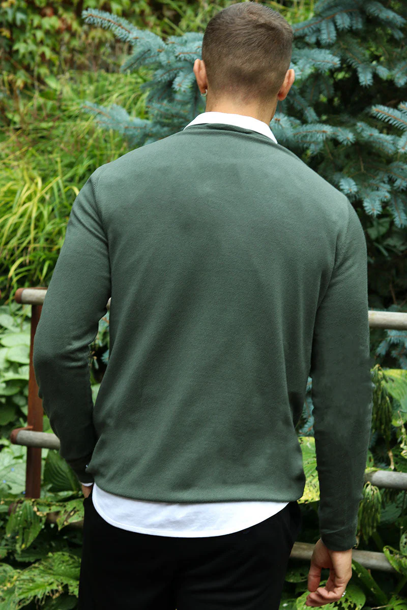 JEFF GREYSON CREW KNIT Army - Image 5