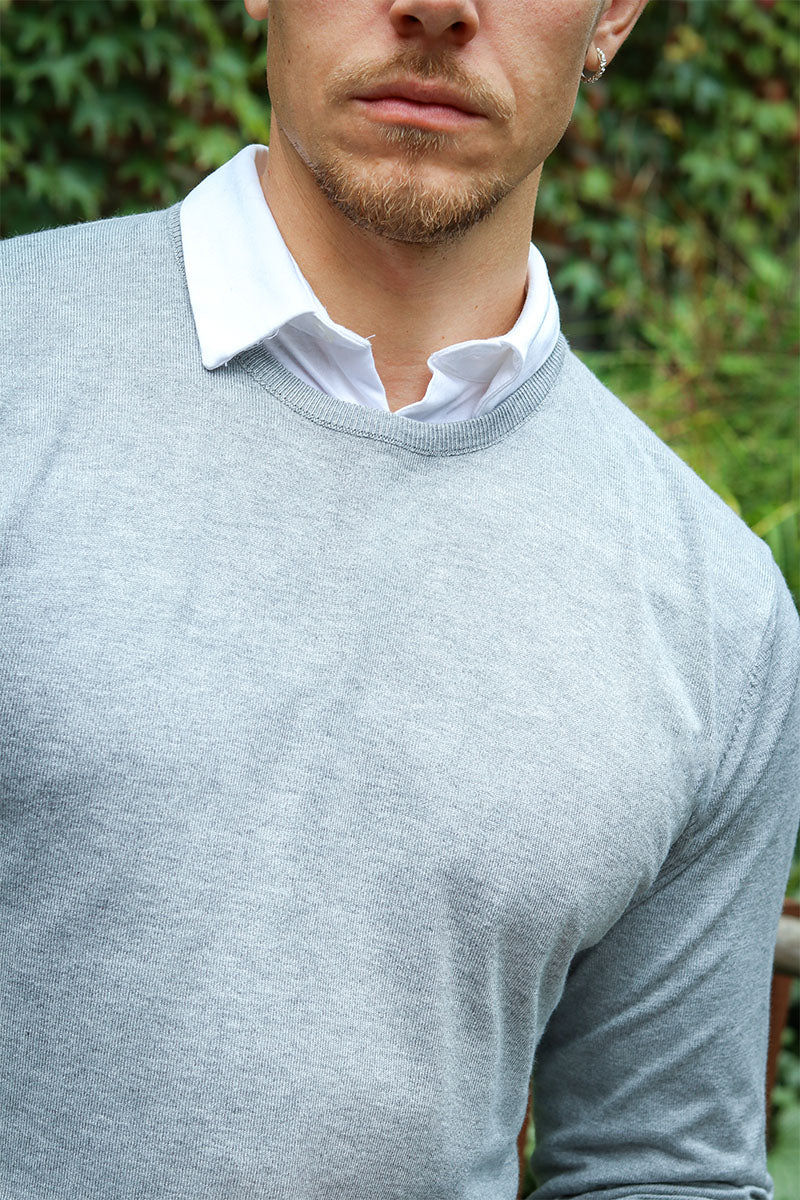 JEFF GREYSON CREW KNIT Light Grey - Image 4