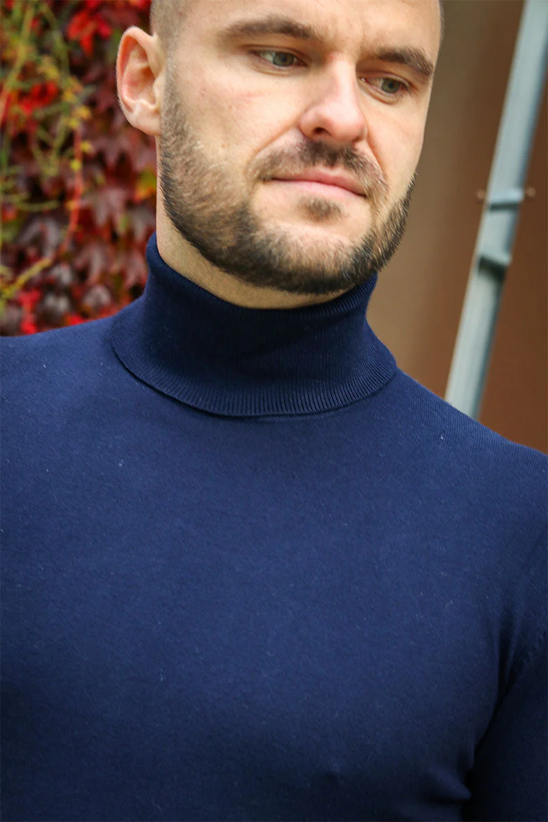 JEFF MALCOLM ROLL NECK KNIT Navy - Image 3