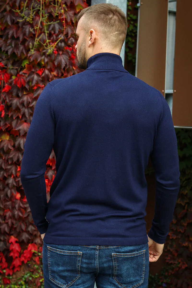JEFF MALCOLM ROLL NECK KNIT Navy - Image 4