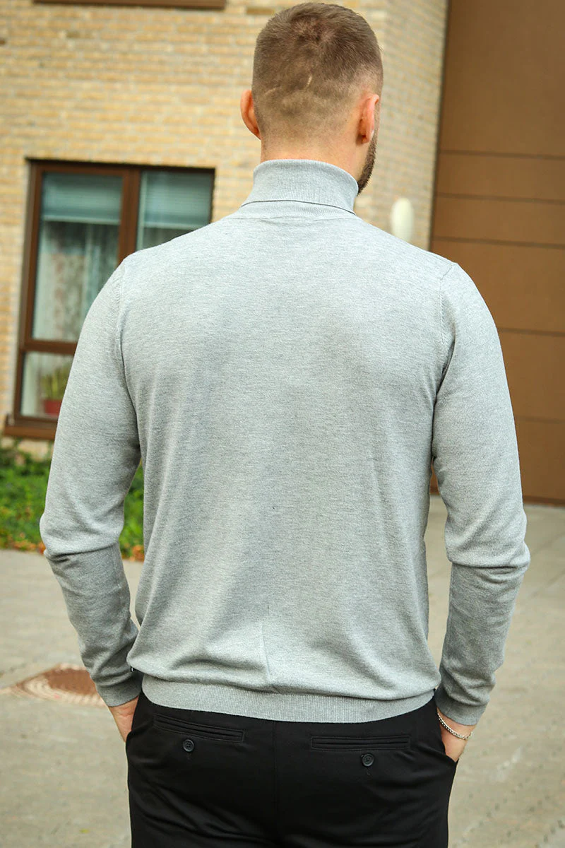 JEFF MALCOLM ROLL NECK KNIT Light Grey - Image 5