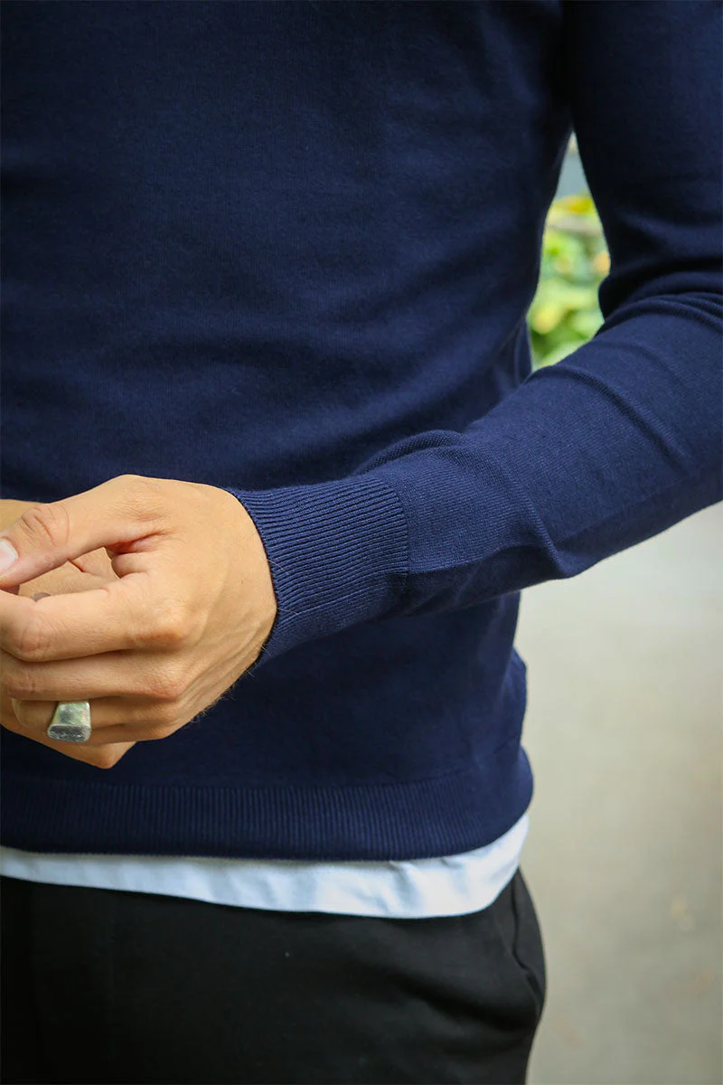 JEFF FRANKIE HALF ZIP KNIT Navy - Image 4