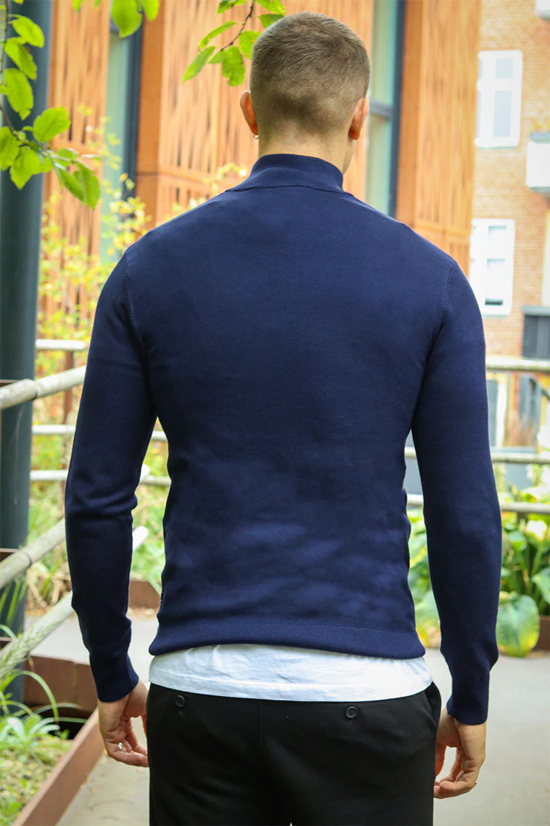 JEFF FRANKIE HALF ZIP KNIT Navy - Image 5