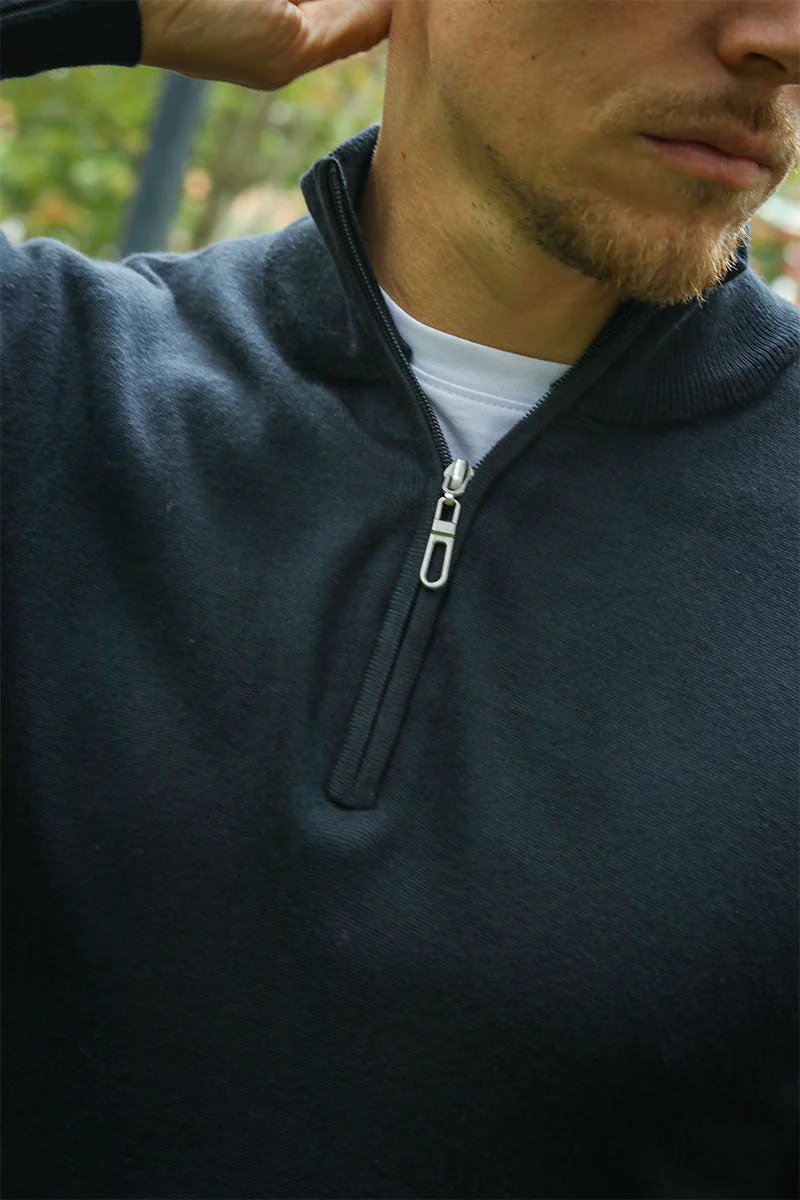 JEFF FRANKIE HALF ZIP KNIT Black - Image 3