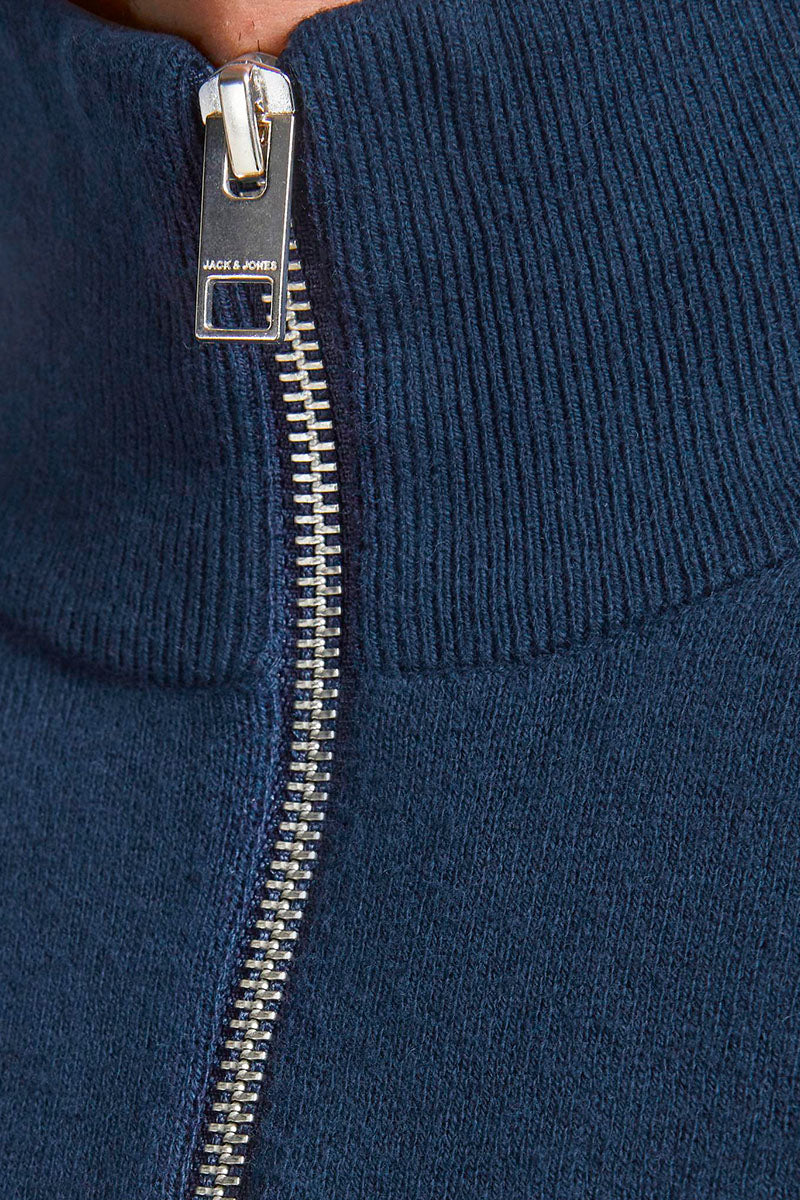 Jack & Jones JJEEMIL KNIT HALF ZIP NOOS Navy Blazer - Image 4