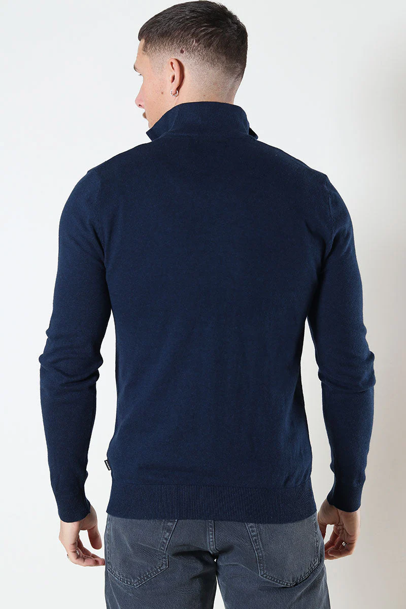 Jack & Jones JJEEMIL KNIT HALF ZIP NOOS Navy Blazer - Image 5