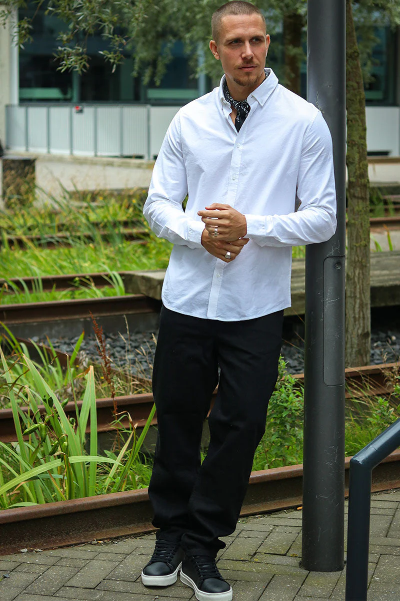 Solid Val Oxford Stretch Shirt LS White - Image 2