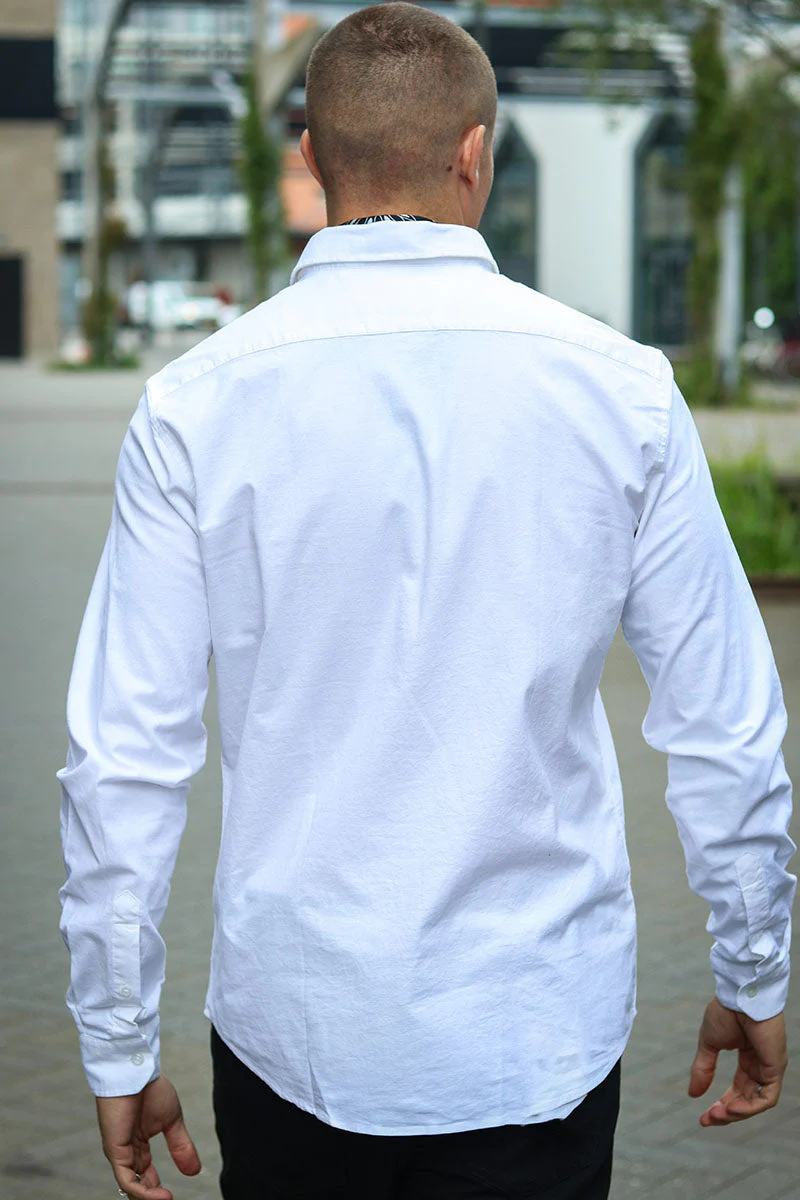 Solid Val Oxford Stretch Shirt LS White - Image 5